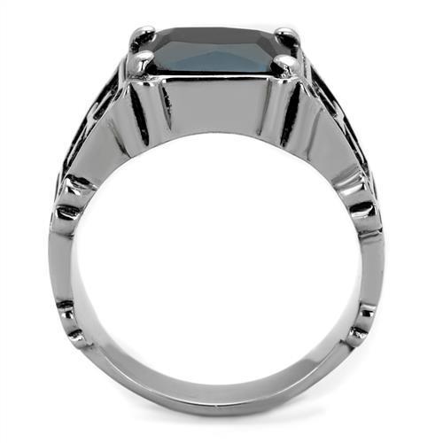 Men Stainless Steel Synthetic Glass Rings TK2055