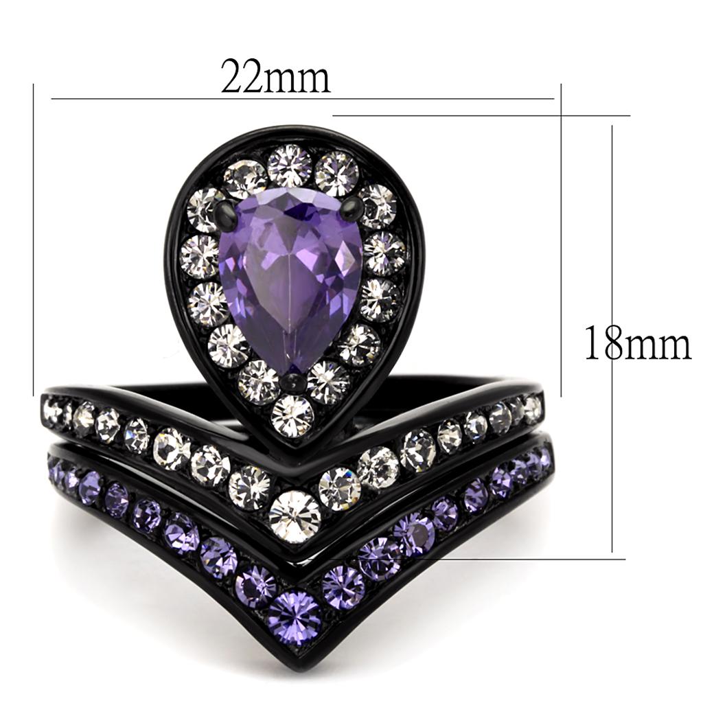 Women Stainless Steel Cubic Zirconia Rings TK2186