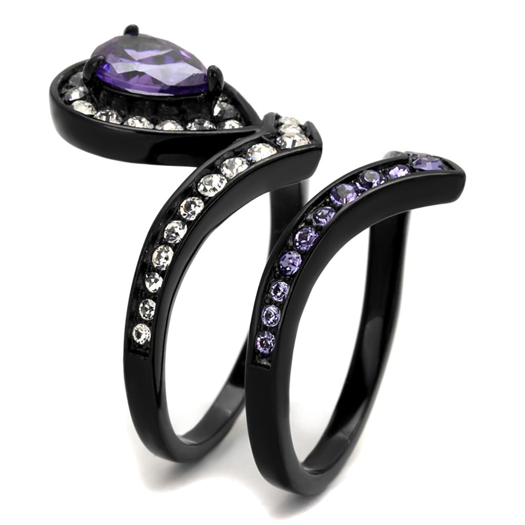 Women Stainless Steel Cubic Zirconia Rings TK2186