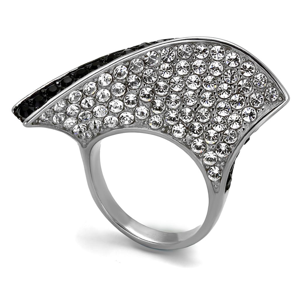 Women Stainless Steel Synthetic Crystal Rings