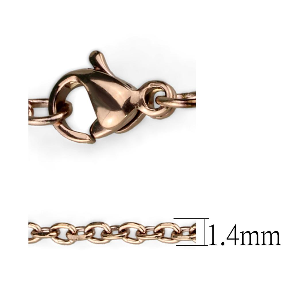 TK2423R - IP Rose Gold(Ion Plating) Stainless Steel Chain with No