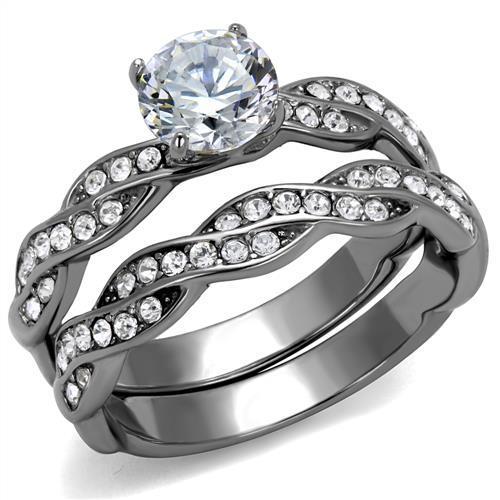 Women Stainless Steel Cubic Zirconia Rings TK2475