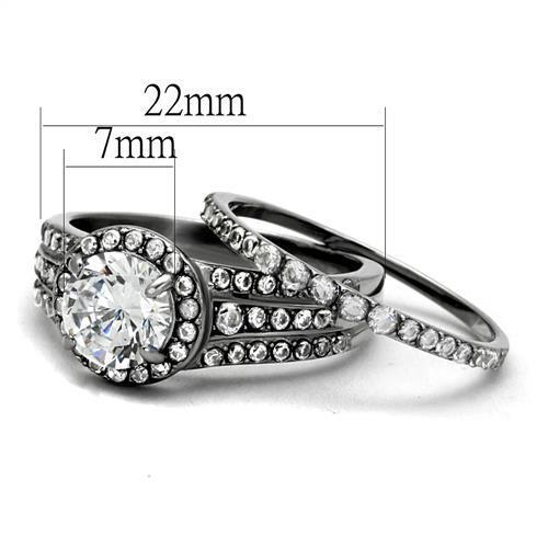 Women Stainless Steel Cubic Zirconia Rings TK2476