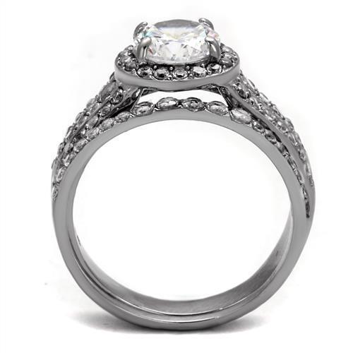 Women Stainless Steel Cubic Zirconia Rings TK2476