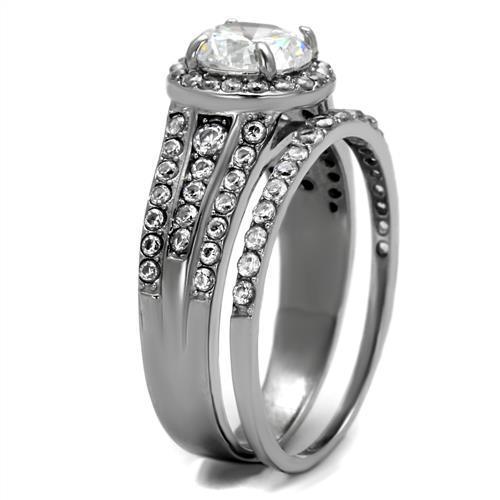 Women Stainless Steel Cubic Zirconia Rings TK2476