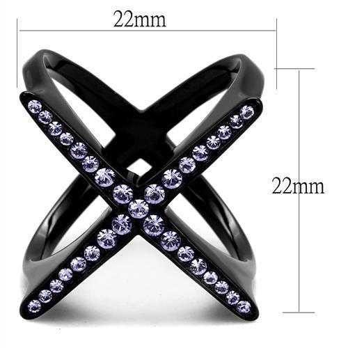 Women Stainless Steel Synthetic Crystal Rings