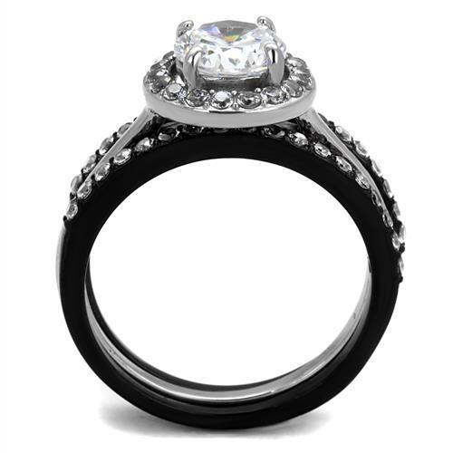 Women Stainless Steel Cubic Zirconia Rings TK2620