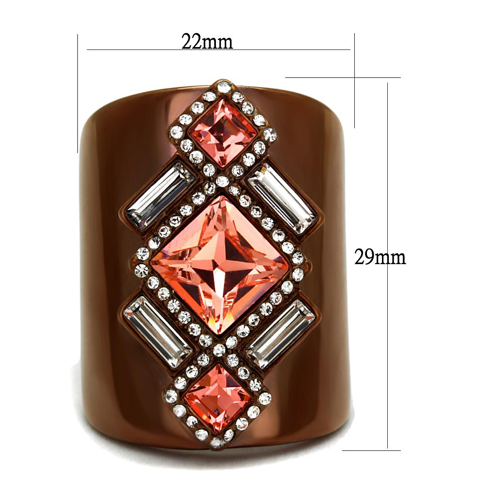 Women Stainless Steel Synthetic Crystal Rings