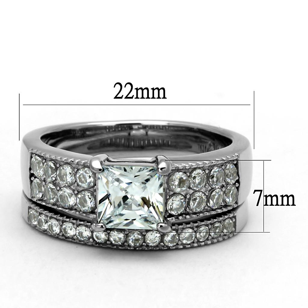 Women Stainless Steel Cubic Zirconia Rings TK2915