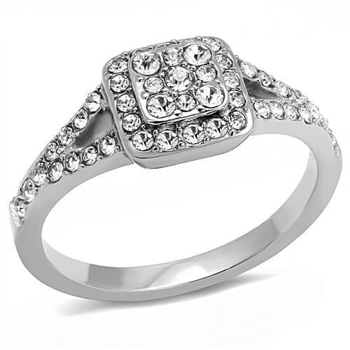 Women Stainless Steel Synthetic Crystal Rings