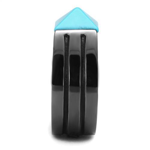 Men Stainless Steel Synthetic Turquoise Rings