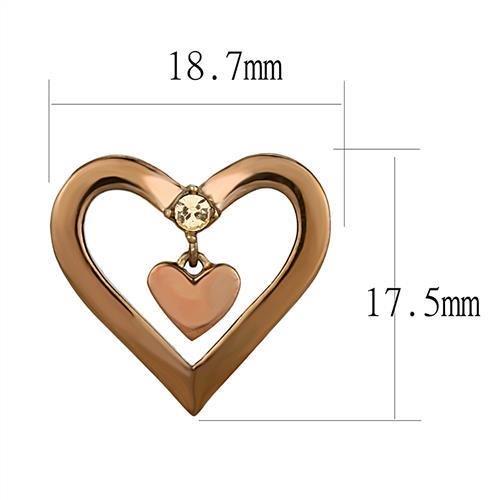 TK3156 - IP Rose Gold(Ion Plating) Stainless Steel Earrings with Top