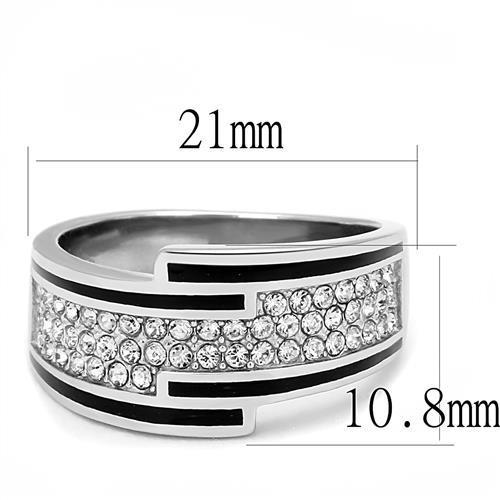 Women Stainless Steel Synthetic Crystal Rings