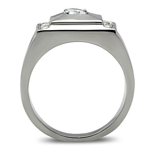 Men Stainless Steel Cubic Zirconia Rings TK317