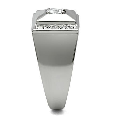 Men Stainless Steel Cubic Zirconia Rings TK317