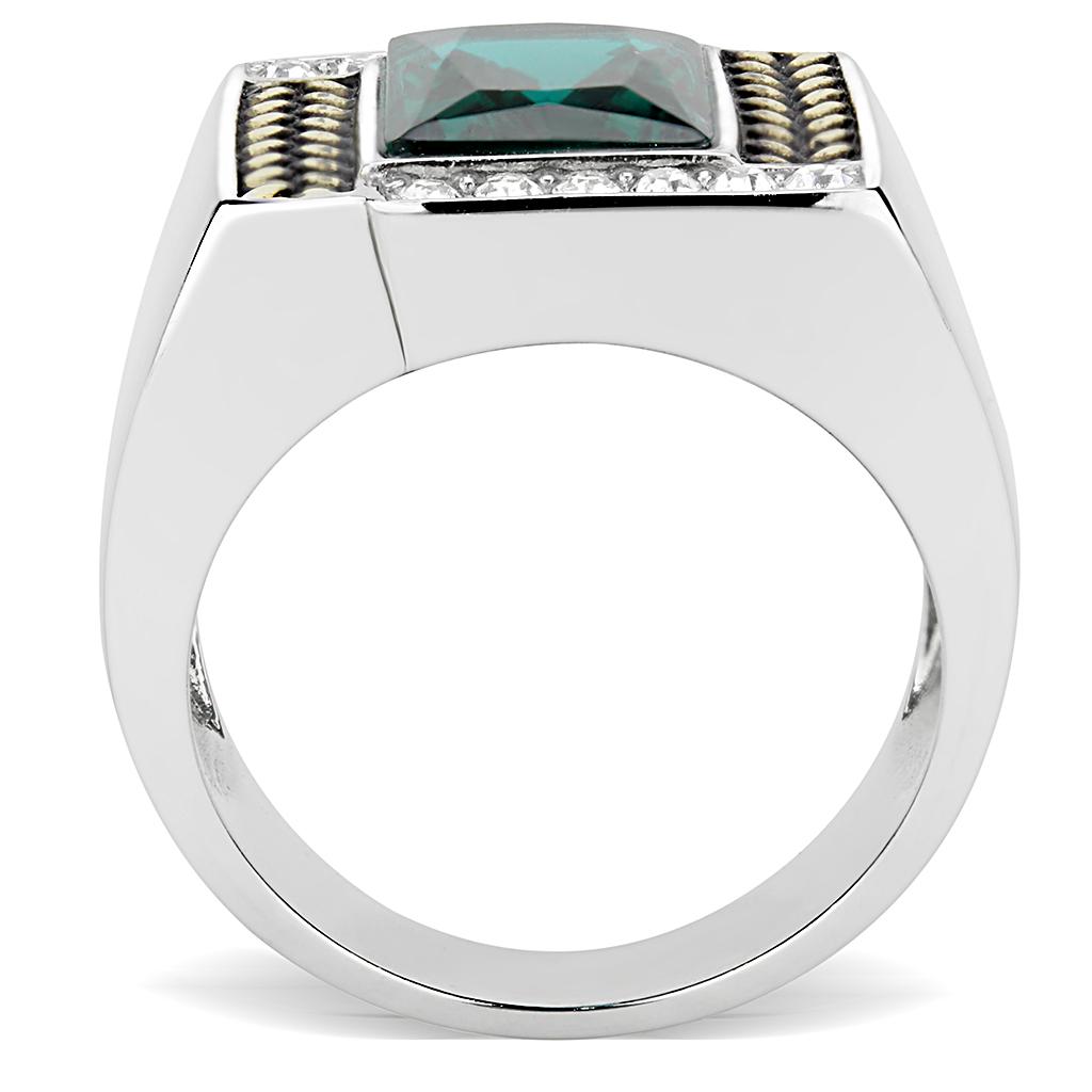 Men Stainless Steel Synthetic Glass Rings TK3295