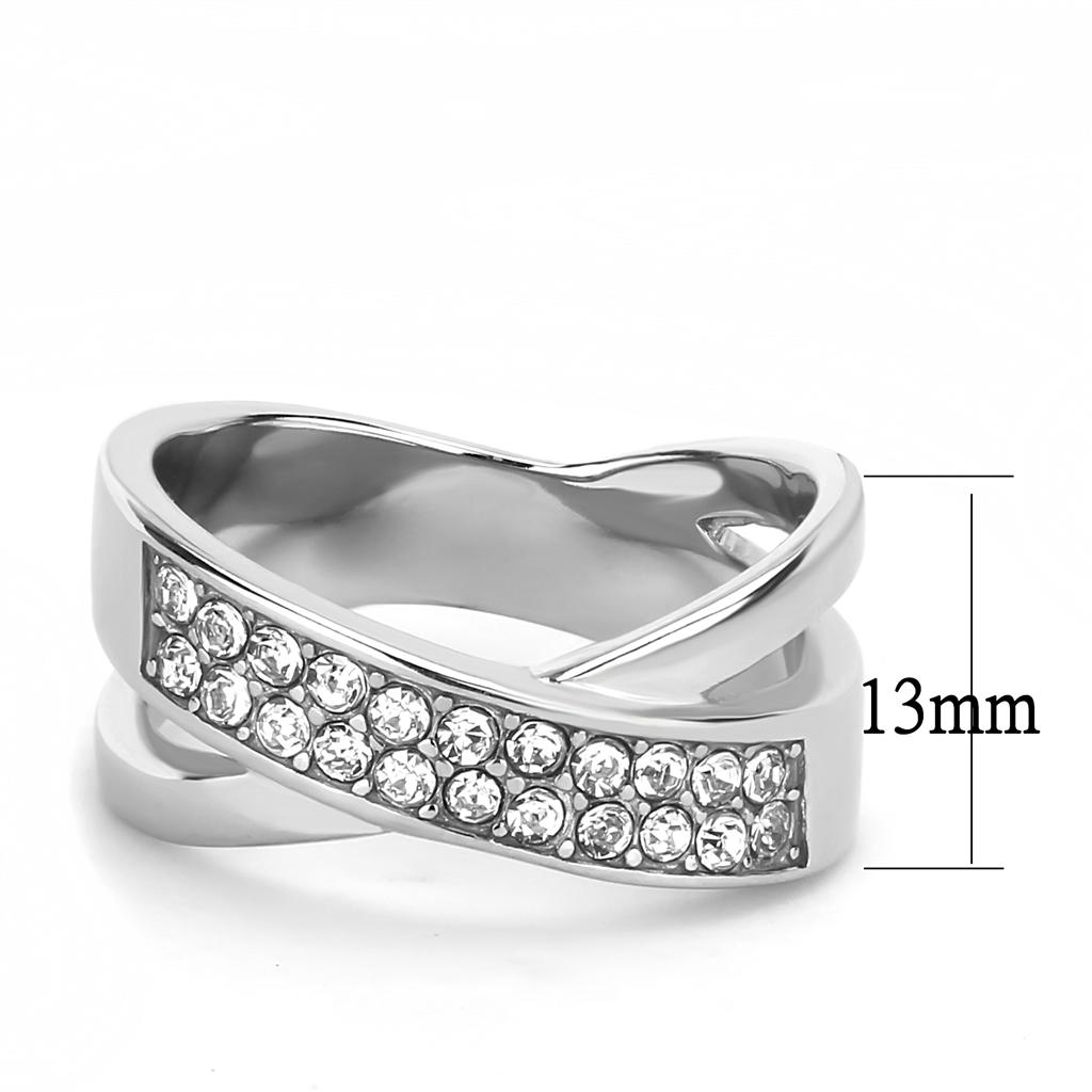 Women Stainless Steel Synthetic Crystal Rings