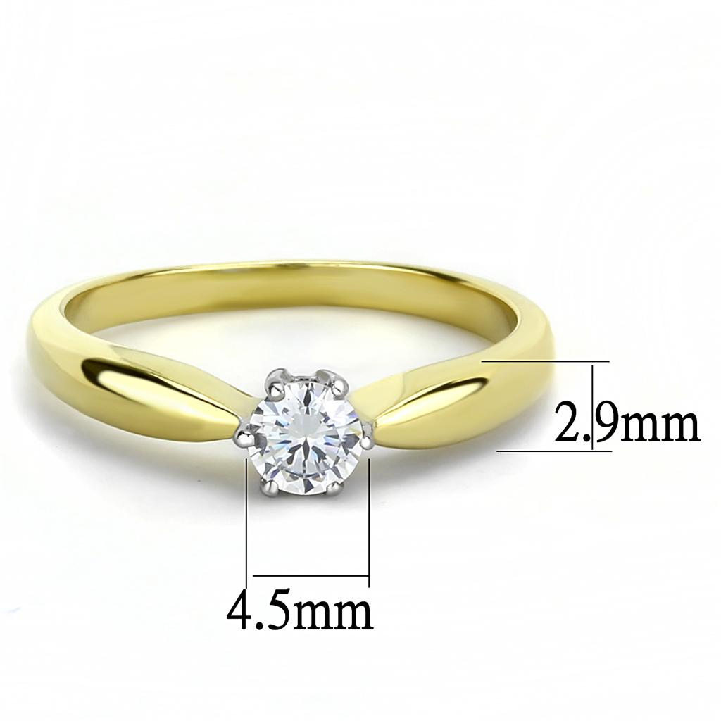 Women Stainless Steel Cubic Zirconia Rings TK3440