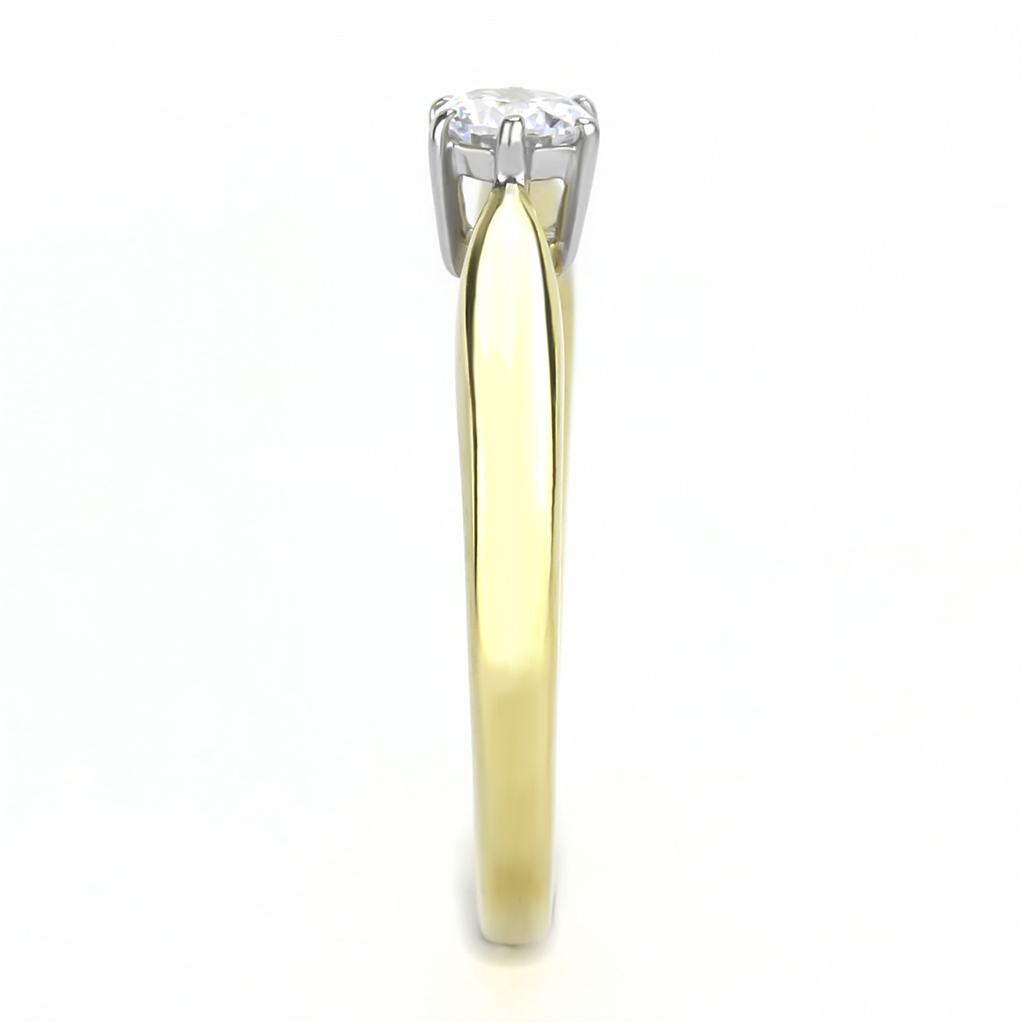 Women Stainless Steel Cubic Zirconia Rings TK3440