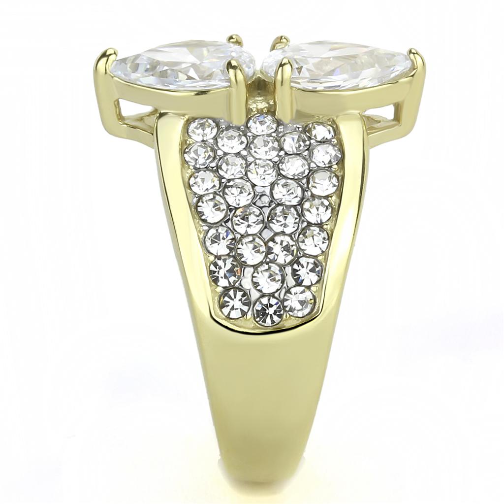 Women Stainless Steel Cubic Zirconia Rings TK3442