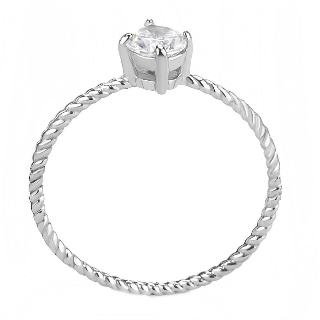 Women Stainless Steel Cubic Zirconia Rings TK3604