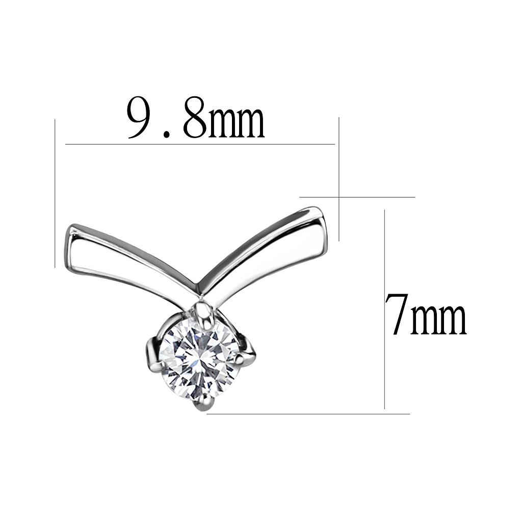 TK3657 - High polished (no plating) Stainless Steel Earrings with AAA