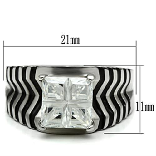 Women Stainless Steel Cubic Zirconia Rings TK393