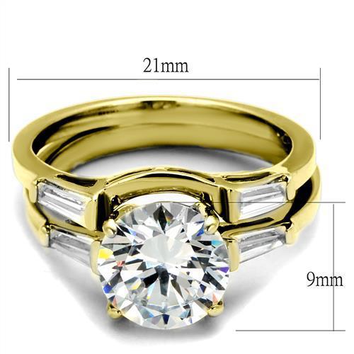 Women Stainless Steel Cubic Zirconia Rings TK44701