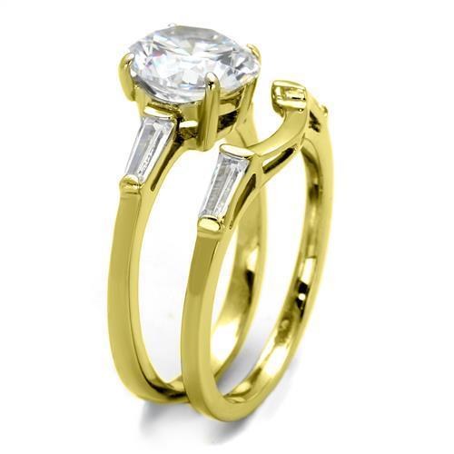 Women Stainless Steel Cubic Zirconia Rings TK44701