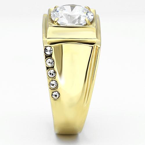 Men Stainless Steel Cubic Zirconia Rings TK721