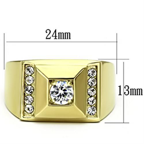 Men Stainless Steel Cubic Zirconia Rings TK732