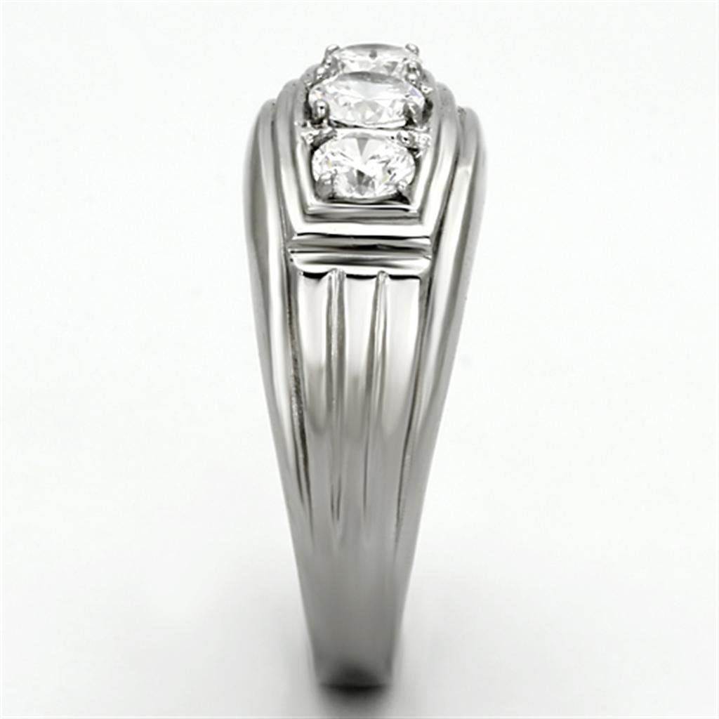 Men Stainless Steel Cubic Zirconia Rings TK946