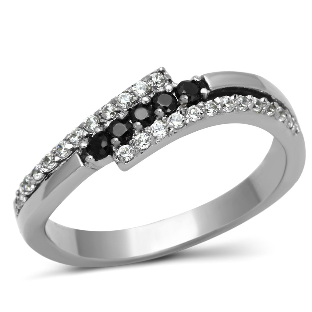 Women Stainless Steel Cubic Zirconia Rings TK996