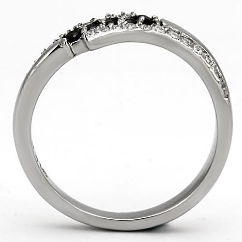 Women Stainless Steel Cubic Zirconia Rings TK996