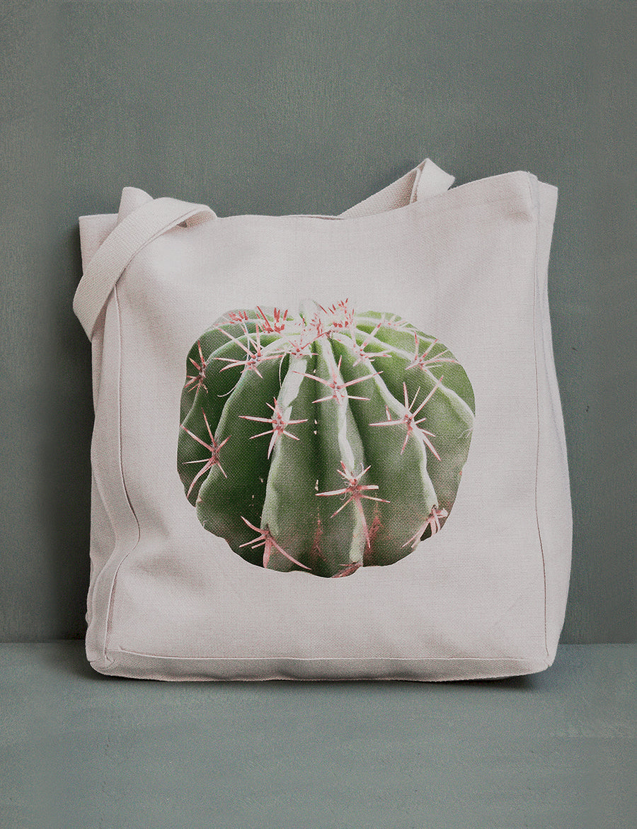 Barrel Cactus Canvas Tote Bag, Father's Day Gift