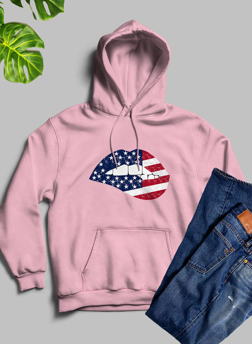 USA FLAG LIPS American Flag Lips Hoodie