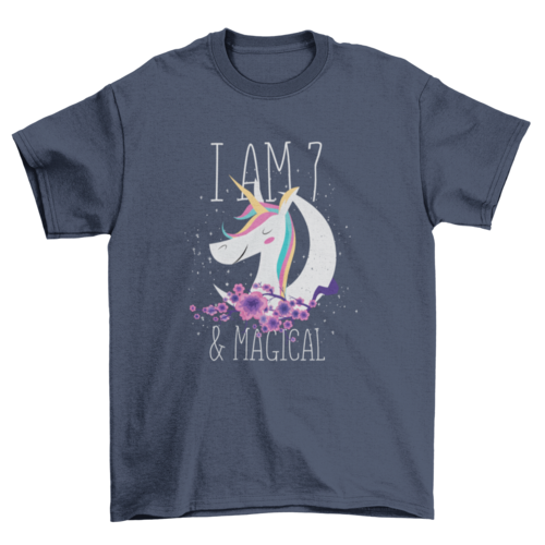 7 years-old Unicorn T-shirt Design