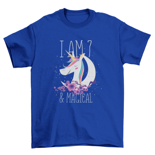 7 years-old Unicorn T-shirt Design