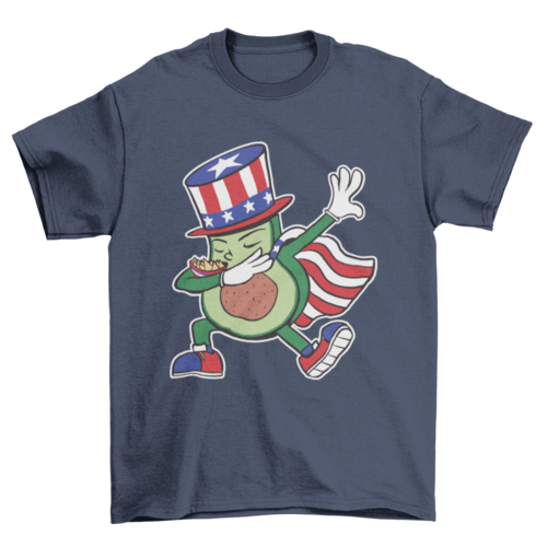 Patriotic avocado dabbing t-shirt design