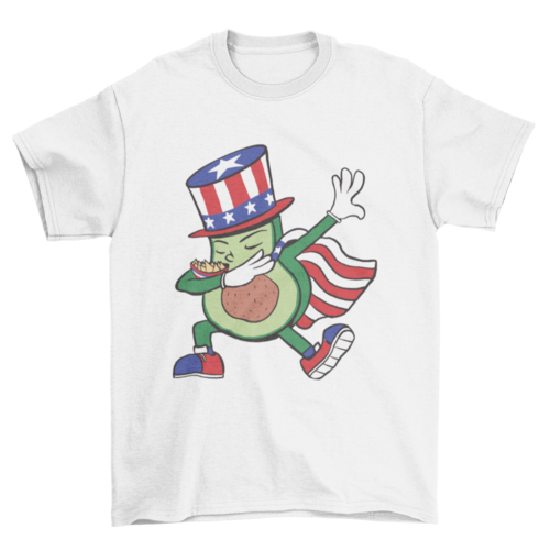 Patriotic avocado dabbing t-shirt design