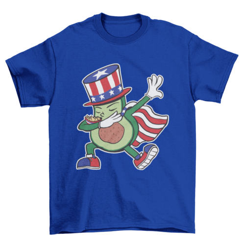 Patriotic avocado dabbing t-shirt design