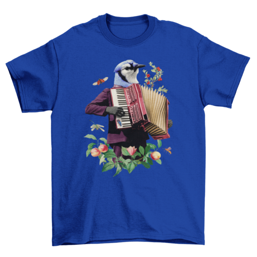 Blue bird fancy wildlife nature animal musician t-shirt