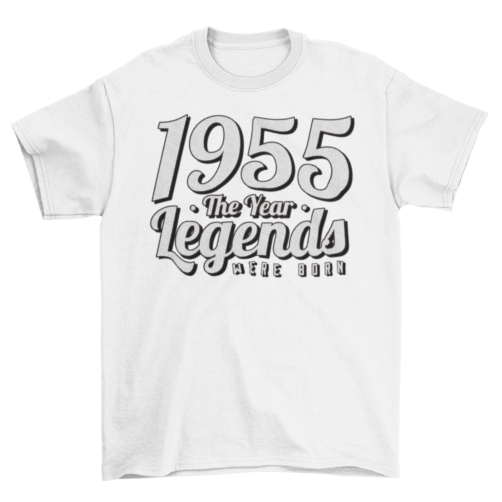 1955 legends lettering t-shirt