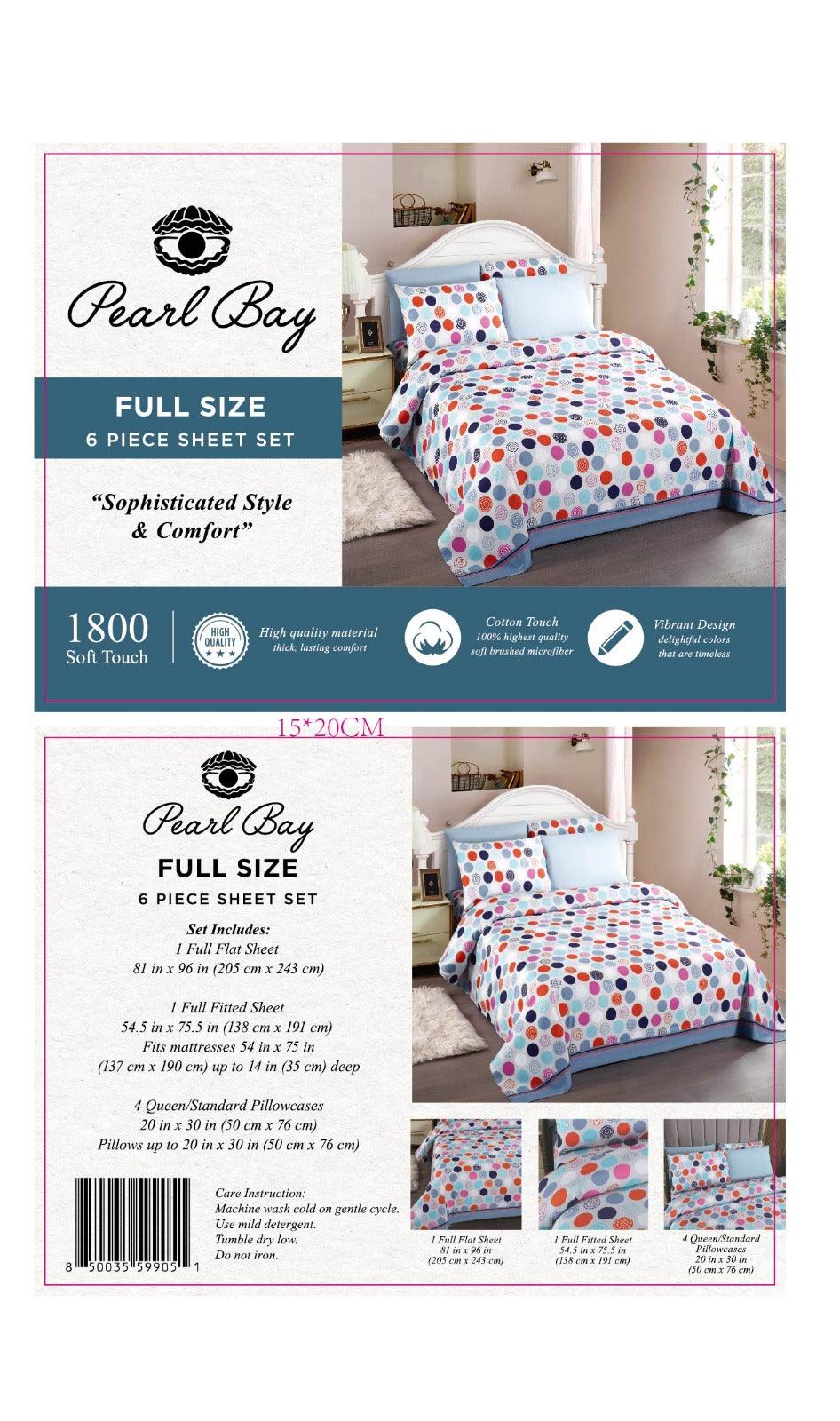 Pearl Bay 6 Piece Bed Sheet Set (12 Styles)