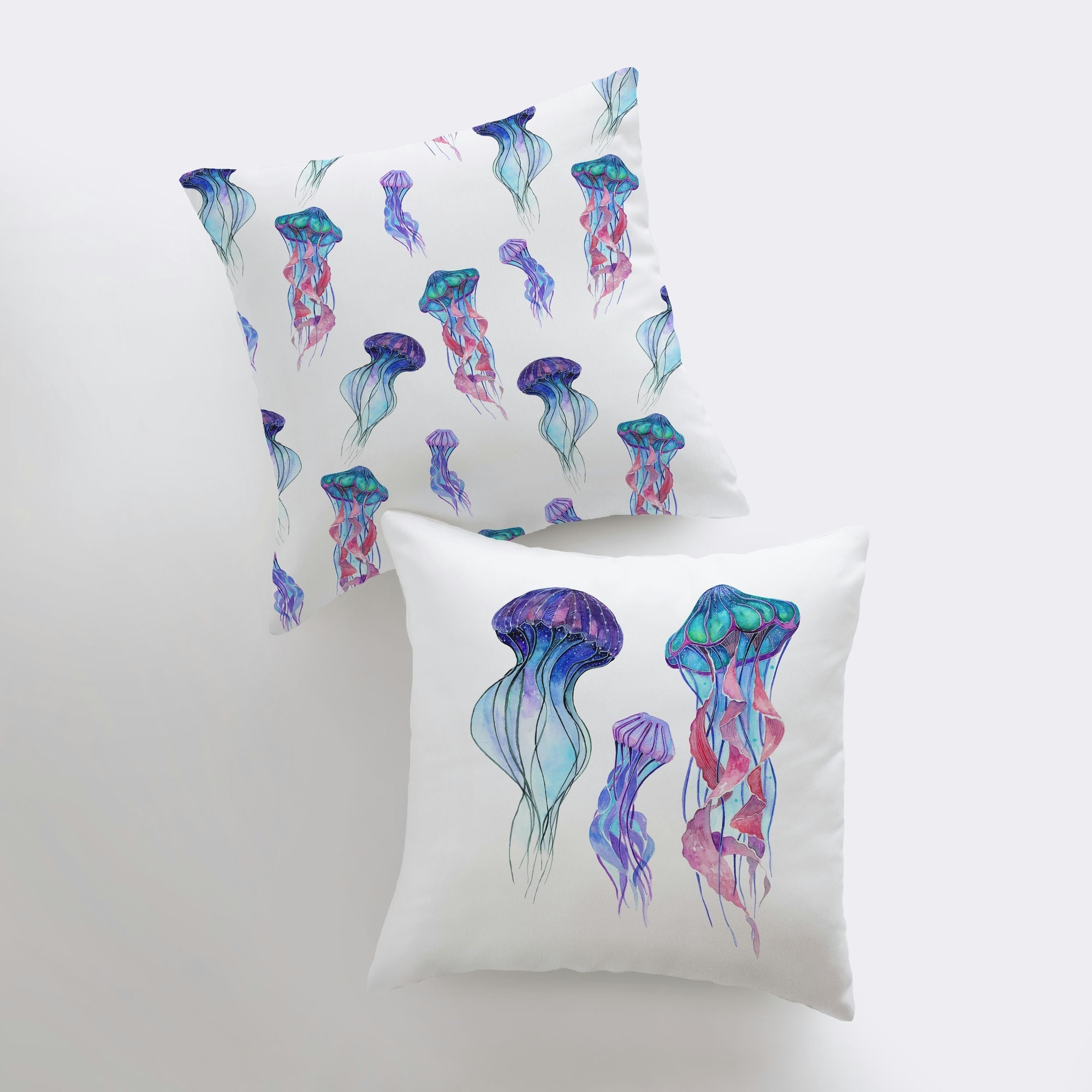 Blue Jelly Fish | Pillow Cover | Throw Pillow | Home Decor | Modern