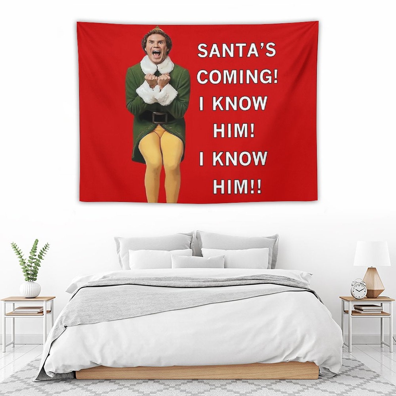 Santa'S Coming! I Know Him! Tapestry