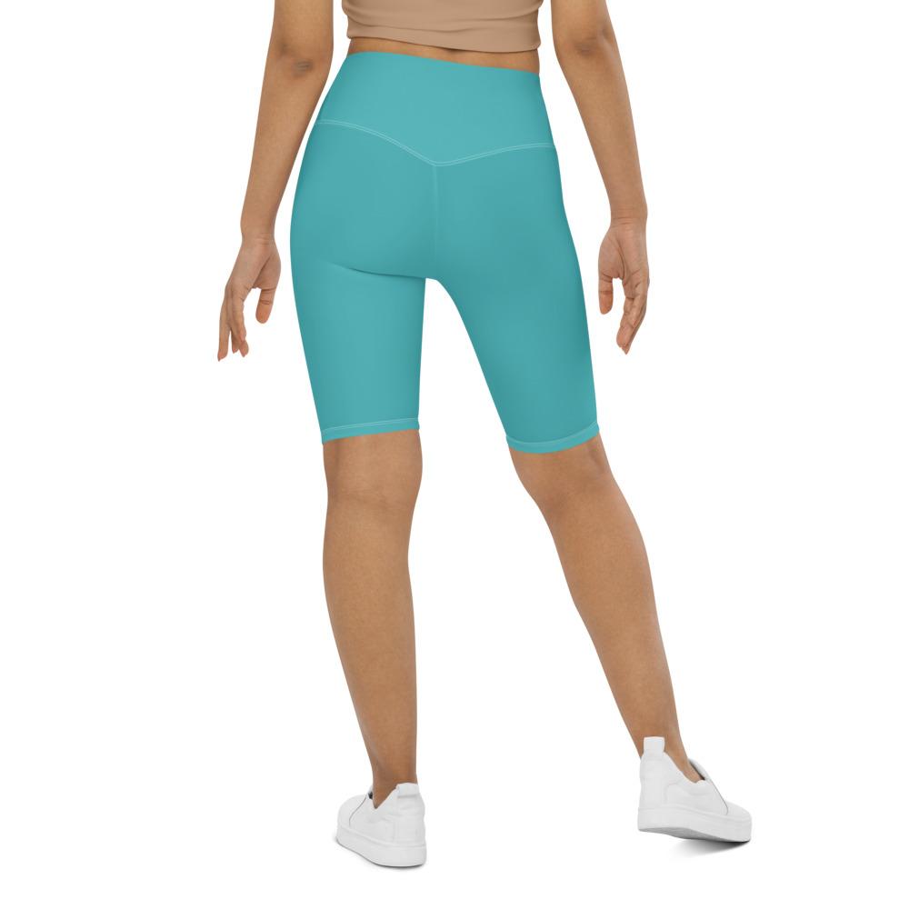 Solid Teal High Waist COMFORTI™ Biker Shorts