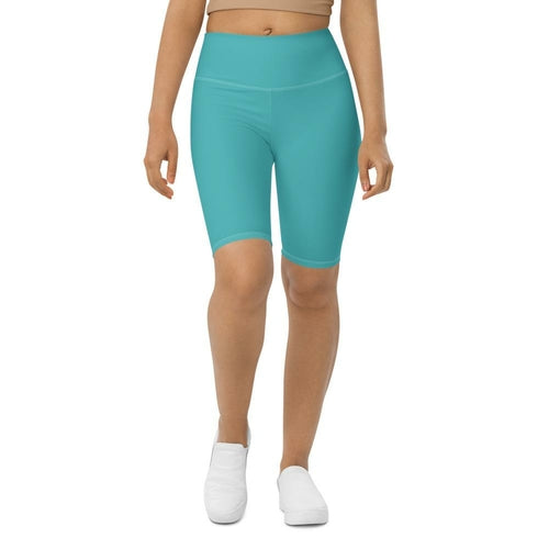 Solid Teal High Waist COMFORTI™ Biker Shorts