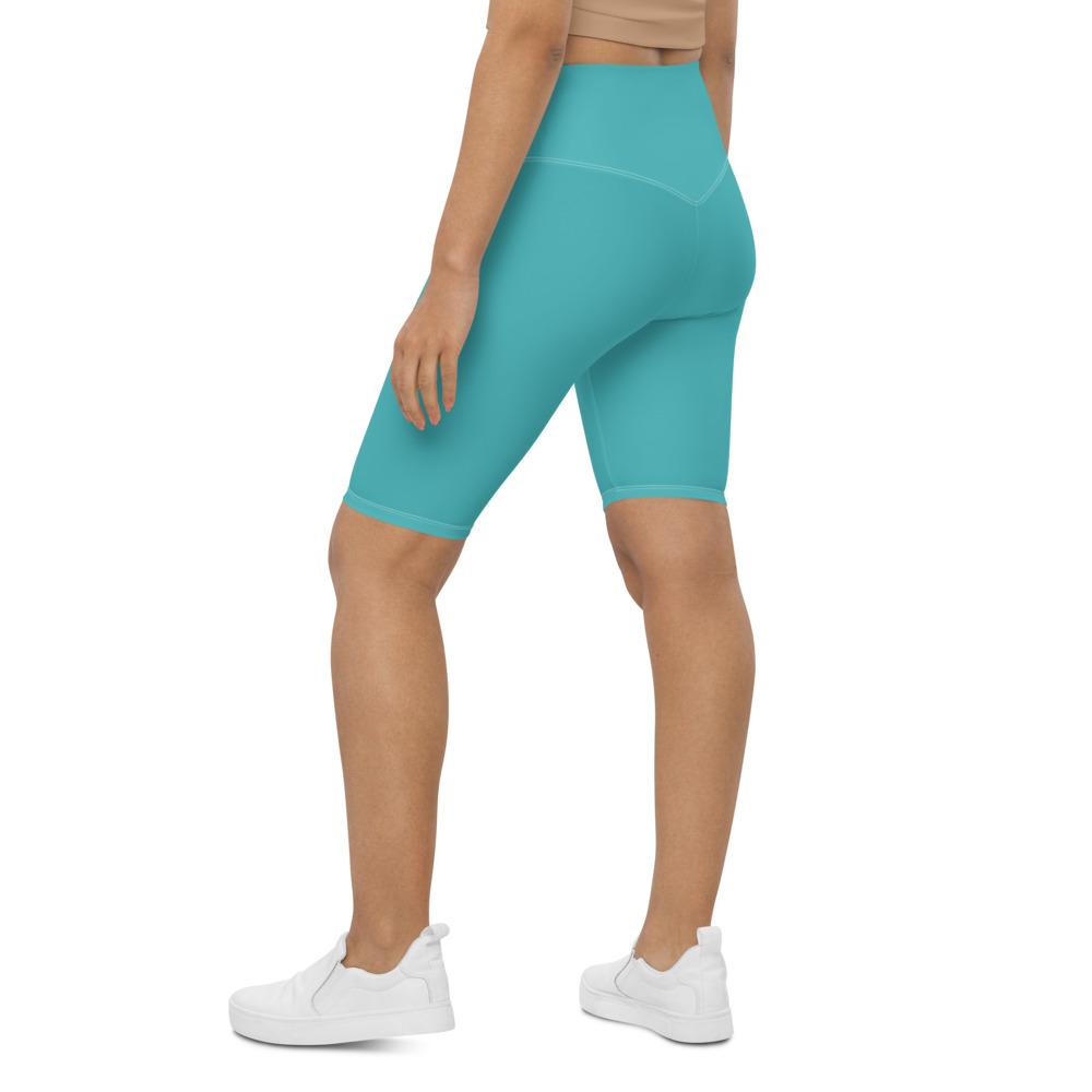 Solid Teal High Waist COMFORTI™ Biker Shorts