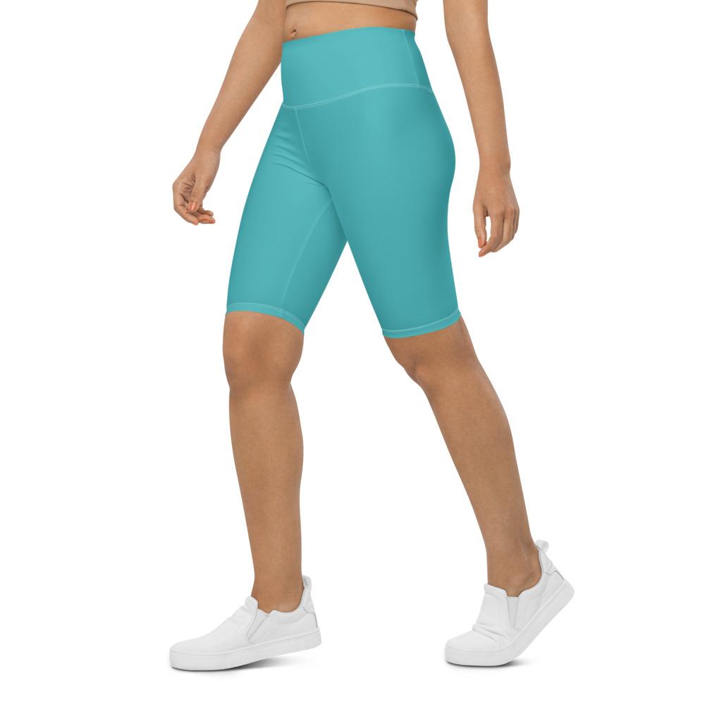 Solid Teal High Waist COMFORTI™ Biker Shorts